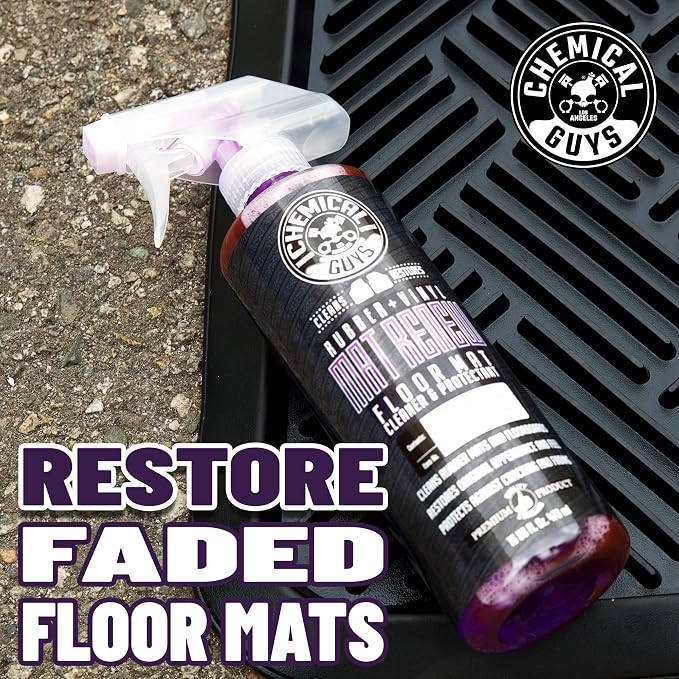 Chemical Guys Mat Renew Rubber + Vinyl Floor Mat Cleaner And Protectant Total Interior Cleaner and Protectant Bundle, Safe for Cars, Trucks, SUVs, Jeeps, Motorcycles, RVs & More, (2-16 fl oz)