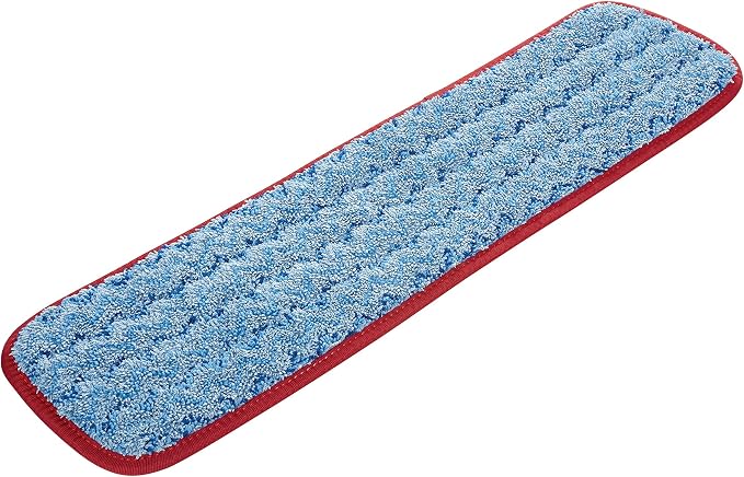 Rubbermaid Commercial Products HYGEN Microfiber Wet Mop Head Pad, 18 inch, Red, for Janitorial/Professional Cleaners and Heavy-Duty Industrial Floor Cleaning/Mopping/Scrubbing