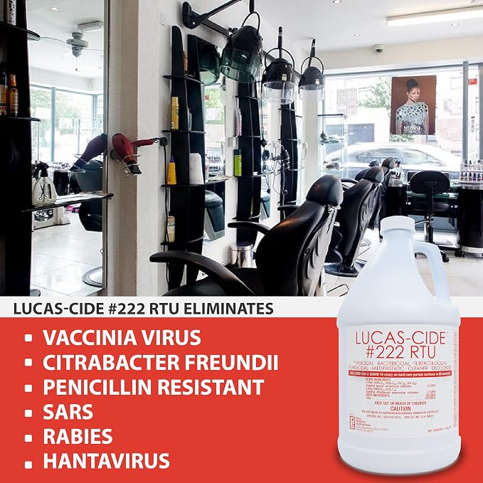LUCAS-CIDE #222 RTU Hospital-Grade Salon and Spa 60 Second Disinfectant 1 Gallon