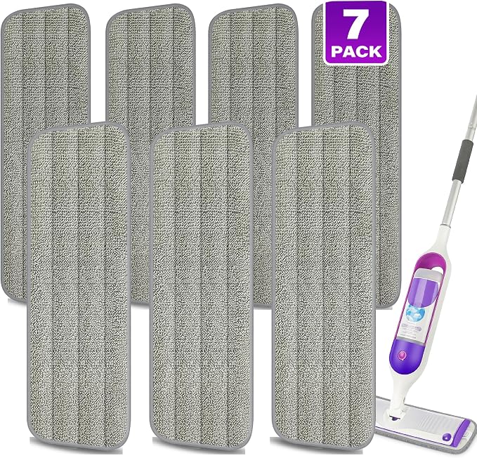 7 Pack Washable Mop Pads for Swiffer PowerMop: Microfiber Wet Mops Refills | Power Mop Pads Reusable Multi-purpose, Hardwood Floor Mop Pads Replacement, for 13''-15'' Spray Mops Multi-surface Floors