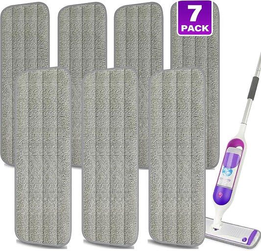 7 Pack Washable Mop Pads for Swiffer PowerMop: Microfiber Wet Mops Refills | Power Mop Pads Reusable Multi-purpose, Hardwood Floor Mop Pads Replacement, for 13''-15'' Spray Mops Multi-surface Floors