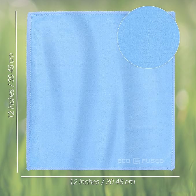 Eco-Fused Oversized Microfiber Cleaning Cloths XL - 5 Pack - 12 x 12 - Double-Sided - Microfiber & Suede for Smartphones, LCD TV, Tablets, Laptop, Camera Lenses & Other Surfaces