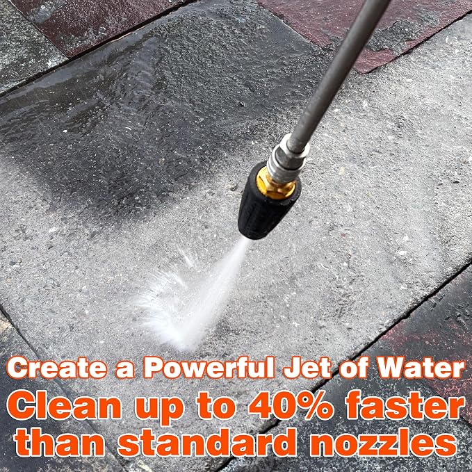 Tool Daily Turbo Nozzle Pressure Washer, 360° Rotating Nozzle | Pressure Washer Turbo Tip for Car Washing, Concrete, Brick Cleaning, 1/4 Inch Quick Connect, 3600 PSI, 2.5 GPM