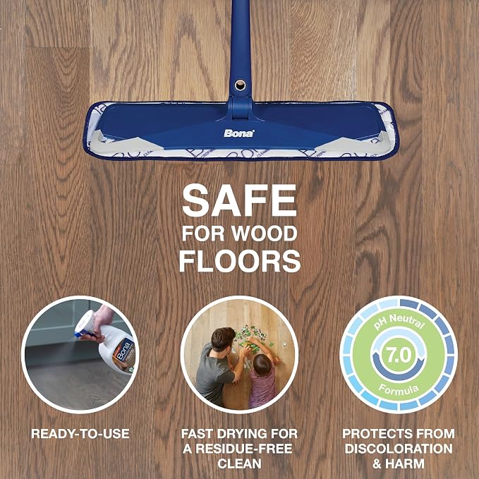 Bona Hardwood Floor Cleaner Spray - 32 fl oz - Cedar Wood Scent - Refillable - Residue-Free Floor Cleaning Solution for Wood Floors (Pack of 2)