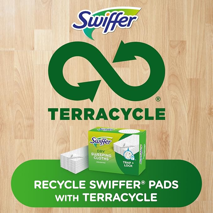 Swiffer Sweep + Mop,Dry Pads Refill,Floor Cleaner for Dirt,Dust,Hair,Cleaning Cloths for Mopping Home,Bathroom,Kitchen,Dust Mop,Floor Duster,Unscented,52ct,(Pack of 3)
