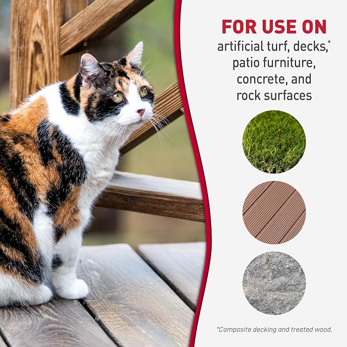 Nature's Miracle Outdoor Pet Stain & Odor Remover, 64 oz Flip & Go Sprayer | For Outdoor Dog & Cat Messes, Cleans Dog and Cat Pee, Poop, Vomit, Drool, Use On Decks, Patio Furniture, Concrete & More