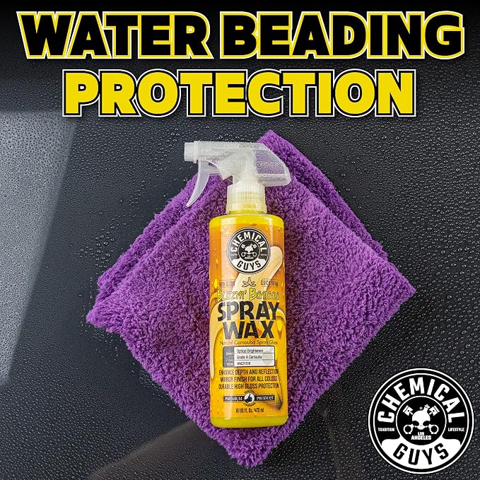 Chemical Guys, Blazin' Banana Carnauba Spray Wax, High Gloss Shine, 16 oz | Carnauba spray wax adds deep gloss and a slick layer on clean paint, glass and chrome, sweet banana scent
