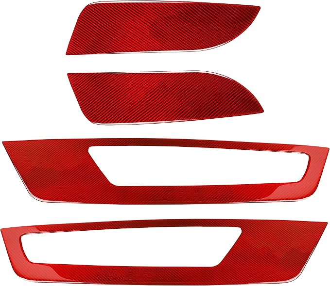Real Carbon Fiber Trim for Ford Mustang Accessories | for 2009 2010 2011 2012 2013 2014 Inner Door Panel Cover Interior Thick Overlay Decal 4PCs