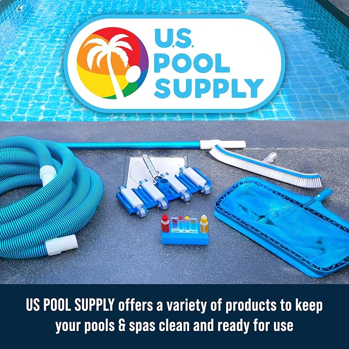 U.S. Pool Supply Hand-Held Pool Scrub Brush, 2 Pack - Surface Scrubbing Scouring Sponge Pad - Clean Pool Tile & Grout, Walls, Vinyl Liners, Spas - Cleaning Scrubber Stains, Kitchen Bathroom Tub Shower