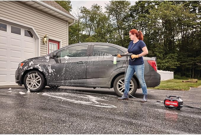 CRAFTSMAN Electric Pressure Washer, Cold Water, Lightweight Corded Power Washer for Cars, Driveways, Patio and Garage, Powerful 1700-PSI, 1.2-GPM, Compact, Easy to Use (CMEPW1700)