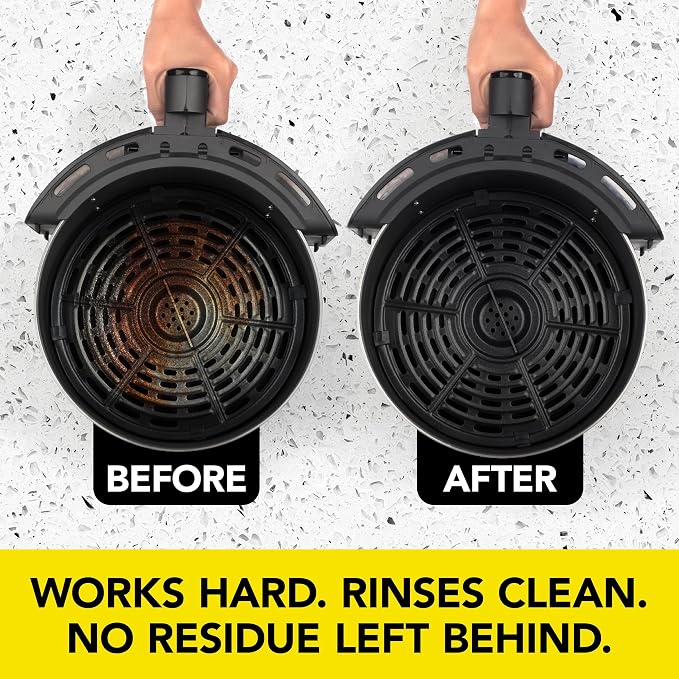 Weiman Foaming Air Fryer Cleaning Kit, Cleaner & Degreaser for Ceramic Baskets & Trays, Removes Grease, Grime, Oil & Baked-On Food, Includes Non-Abrasive Sponge, Fast-Acting, Residue-Free, 14 oz