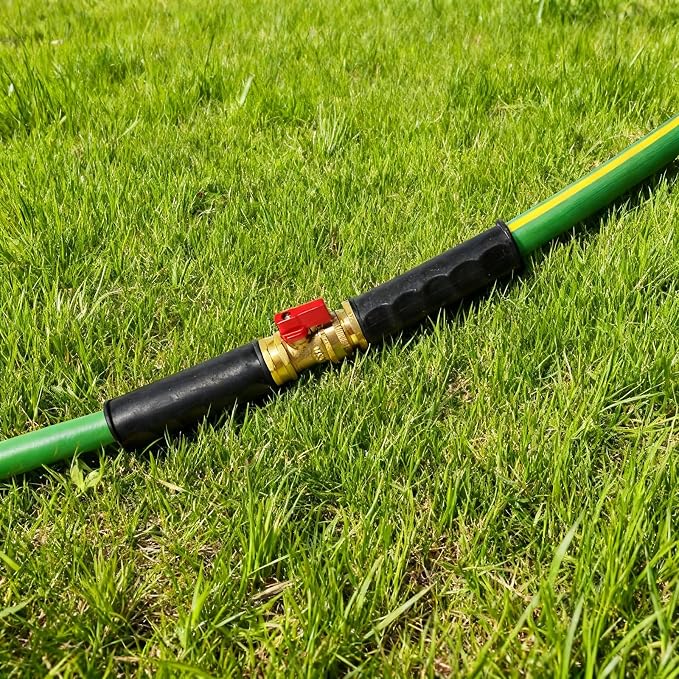 HQMPC Heavy Duty Brass Shut Off Valve Big Flow,Garden Hose Shut Off Valve For Garden Lawn Irrigatiion Garden Hose Connector Big Handle Easy Turn On Off (2PCS) +4 Extra Pressure Washers