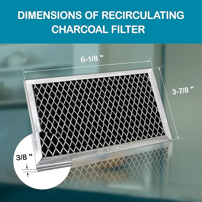 Replacement Charcoal Filter JX81J - 6.12" x 3.87" (4 Pack) – Microwave Recirculating Charcoal Filter Compatible with GE WB02X11124 WB06X10823, WB02X11536, Samsung DE63-00367G, Fits GE Microwave Ovens