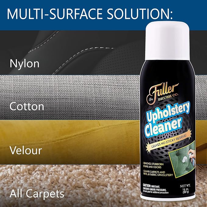 Fuller Brush Upholstery Cleaner – Foaming Multi-Surface Spray for Fabric, Carpet, Vinyl & Car Seats – Removes Stains & Odors Without Residue – Restores & Refreshes – 22 oz (Pack of 1)