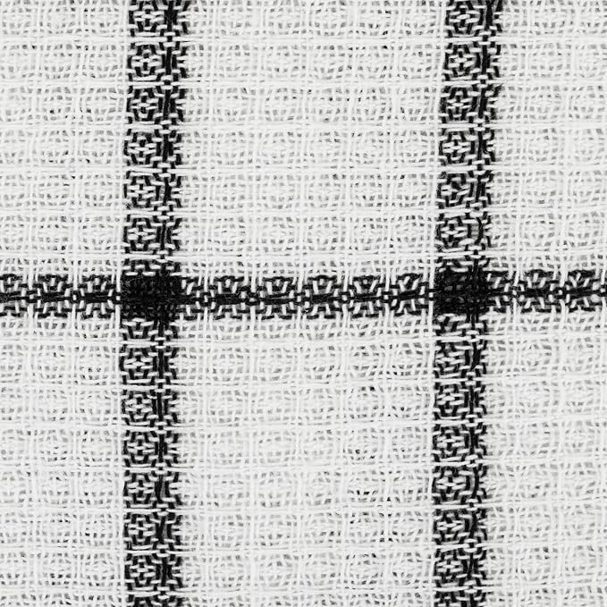 DII Scrubber Dishcloths Collection Windowpane Dishrag Set, 12x12, White/Black Stripe, 6 Piece