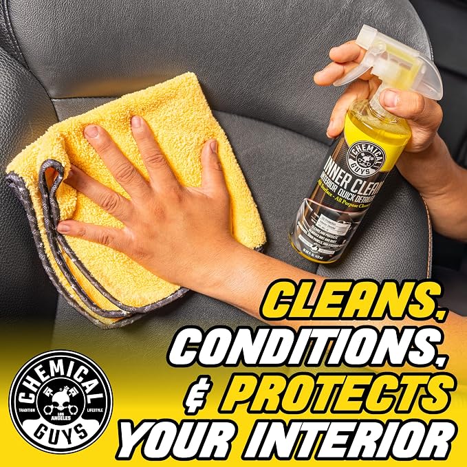 Chemical Guys SPI_663 InnerClean Interior Quick Detailer and Protectant, 1 Gal | Spray-and-wipe detailer cleans and refreshes dashboards, door panels, seats and trim, leaving a non-greasy finish