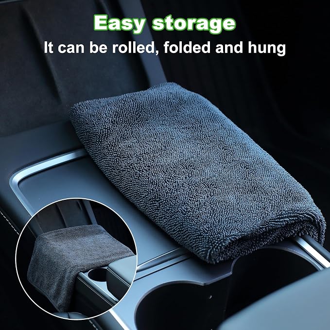 JOYMOOP Microfiber Towels for Cars, 3 Pack 35.4" x 23.6" Car Drying Towel, Dark Gray Reusable Car Towel, Quick Drying Car Microfiber Cleaning Cloth for RVs, SUVs, Trucks