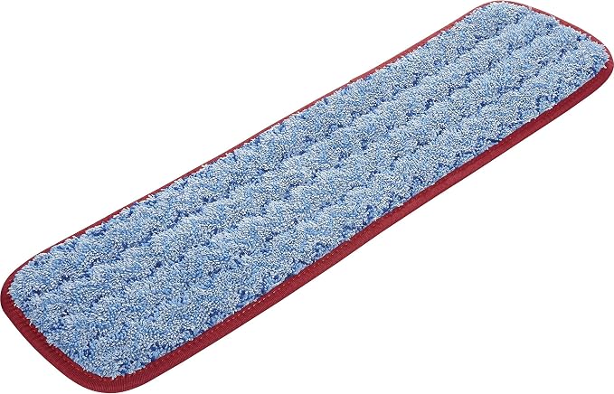 Rubbermaid Commercial Products HYGEN Microfiber Wet Mop Head Pad, 18 inch, Red, for Janitorial/Professional Cleaners and Heavy-Duty Industrial Floor Cleaning/Mopping/Scrubbing