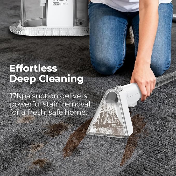 Rosewill Multi-Purpose Portable Carpet and Upholstery Cleaner, Powerful Suction 17 KPa Spot Cleaner, 550W Motor, Car and Auto Detailer, Stain/Spot Remover; Versatile Use: Carpet, Sofa, Pet Hair