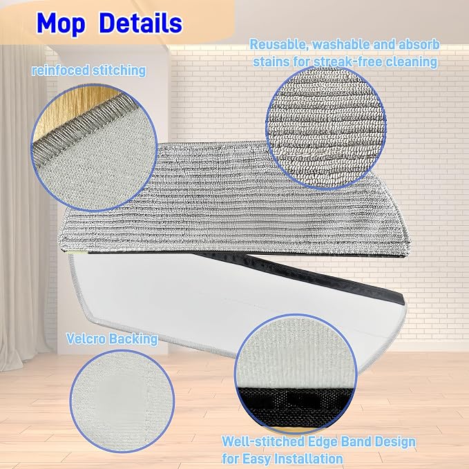 Replacement Mop Pads Compatible with Shark AV2800ZE RV2820YE RV2820ZE AV2820S AV2820AE RV2800AE RV2800S PowerDetect Never Touch Pro Robot Vacuum,Washable Reusable Replacement Microfiber Soft Mop Pads