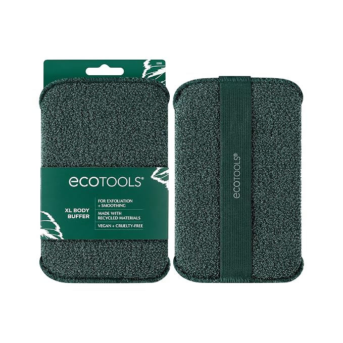 EcoTools XL Body Buffer, Exfoliating Body Scrubber, Large Sponge for Whole Body Cleansing, Quickly Remove Dry Skin, Eco-Friendly Bath Accessory for Men & Women, Cruelty-Free, 1 Count