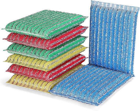 Premium 8-Pad Sponges Kitchen - Upgraded Dish Sponge, Scrubber, Brush, Ideal for Dishes, Pots, Sink