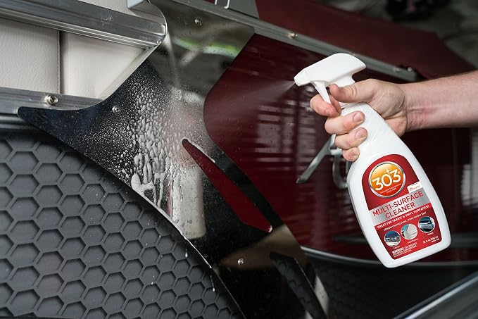 303 Marine Multi-Surface Cleaner for Vinyl & Canvas, 32 oz | Removes dirt, grime, and stains from vinyl, canvas, upholstery, and other marine surfaces.