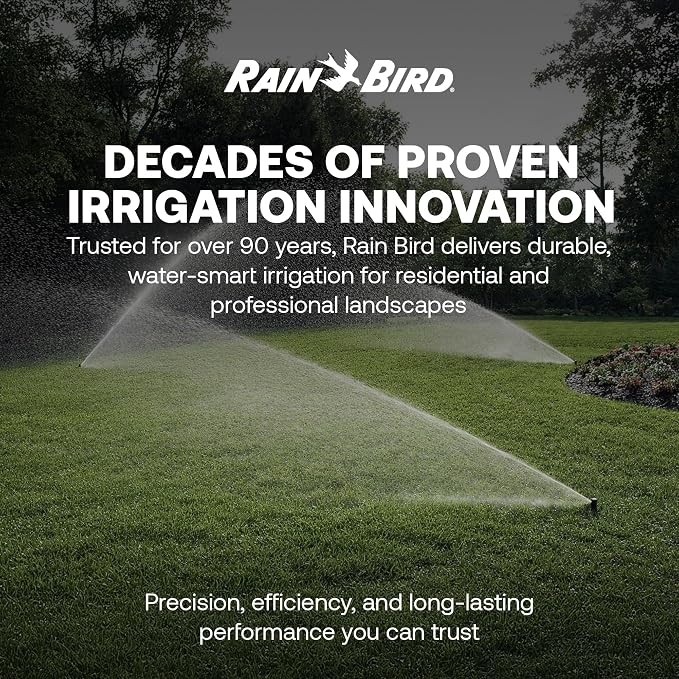Rain Bird HENZLB2ADJ 2-Inch Lead-Free Brass Twist Adjustable Water Hose End Nozzle - High Pressure Garden Hose Jet Sprayer with Adjustable Stream Pattern, 3/4 in. GHT Connection for Outdoor Cleaning