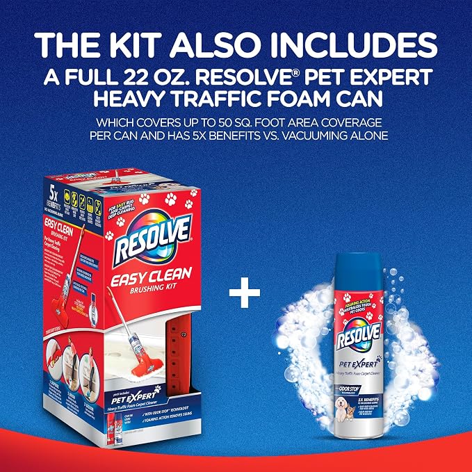 Resolve Pet Expert Easy Clean Carpet Foam Spray Refill, 2 Piece Set, Stain and Odor Remover Solution