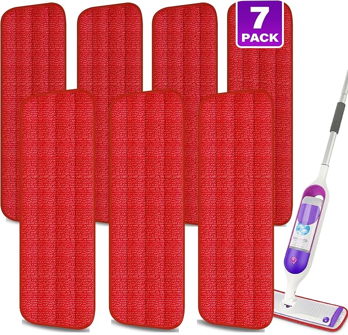 7 Pack Washable Microfiber Mop Pads for Swiffer PowerMop: Wet Mop Refills | Power Mop Refills Multi-purpose, Floor Mop Dust Mop Pads Reusable Replacement, for 13''-15'' Spray Mops Multi-surface Floors