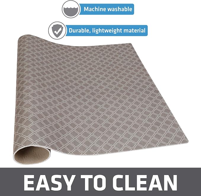 Drymate Jumbo XL Dish Drying Mat (19”x24”), Low-Profile, Super Absorbent, Quick Dry Fabric, Waterproof & Slip-Resistant, for Kitchen Counter, Trimmable, Easy to Clean (USA Made)(Taupe)