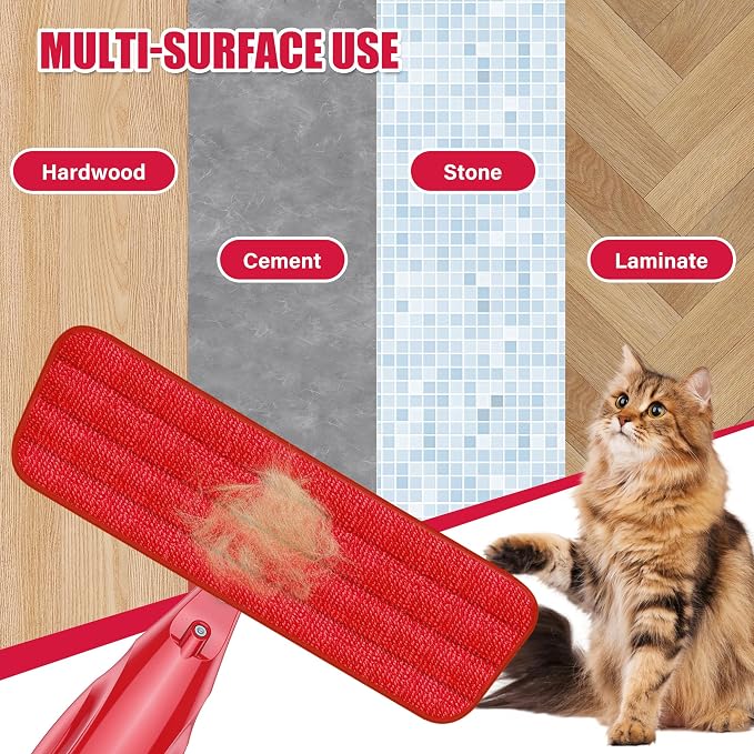 Spray Mops for Hardwood Floor Cleaning: Microfiber Wet Mop Multi-Purpose | 3 Washable Pads for Swiffer PowerMop, Dry Dust Mop Multi-purpose, Floor Mops with Sprayer for Wood Laminate Ceramic Tiles