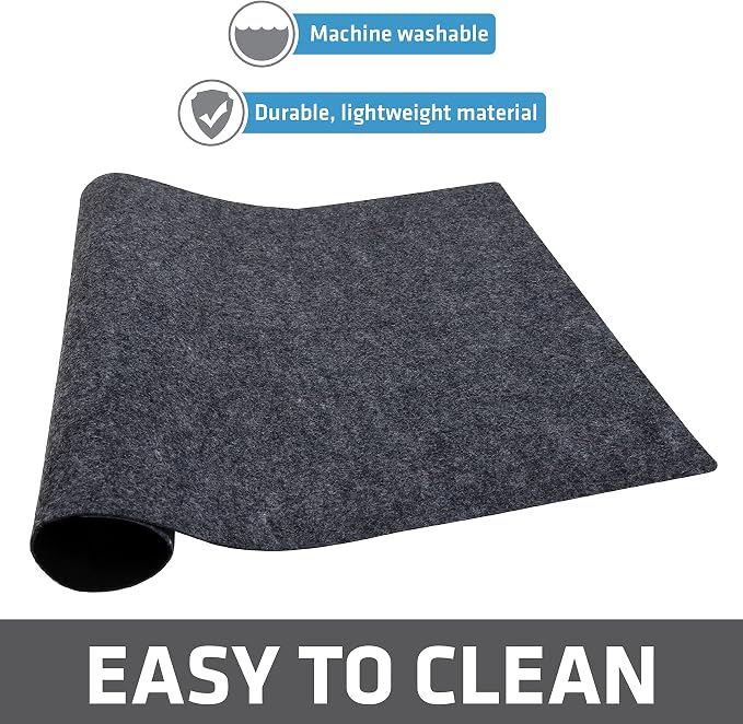 Drymate Jumbo XL Dish Drying Mat (19”x24”), Low-Profile, Super Absorbent, Quick Dry Fabric, Waterproof & Slip-Resistant, for Kitchen Counter, Trimmable, Easy to Clean (USA Made)(Charcoal)