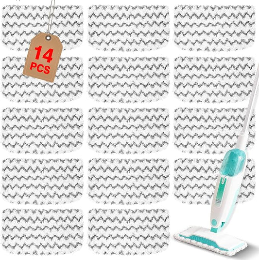 14 Pack Steam Mop Replacement Pads Compatible with Shark Steam Mops S1000/S1000A/S1000C/S1000WM/S1001C, Floor Steamer Pads Washable, Reusable Microfiber Cleaner Pads