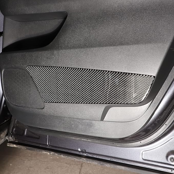 Door Anti-Kick Pad Stickers for Honda Pilot 2016-2022/Ridgeline 2017-2023/Passport 2019-2023, Inner Car Door Anti-Collision Mat, Interior Door Trim Panel, Carbon Fiber (Rear Door Trim Panel Sticker)