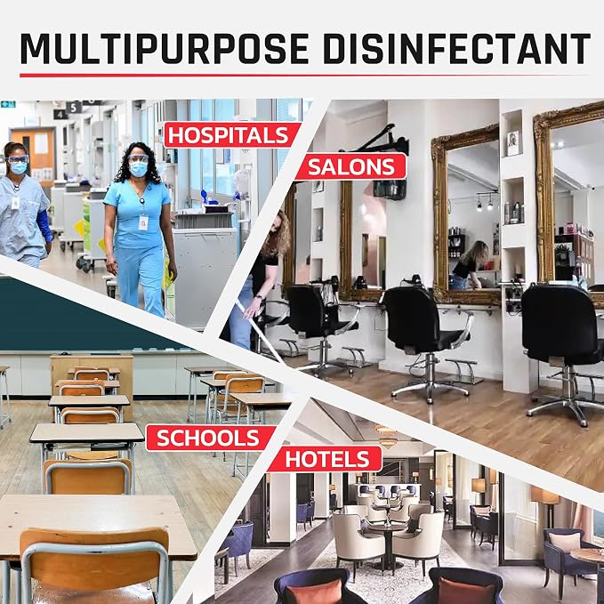 Lucasol One Step Disinfectant, 1 Quart (32 Ounce), All Purpose Cleaner Spray For Hospitals, Barber Supplies, Household Essentials, School, Salons, Household Cleaning And More