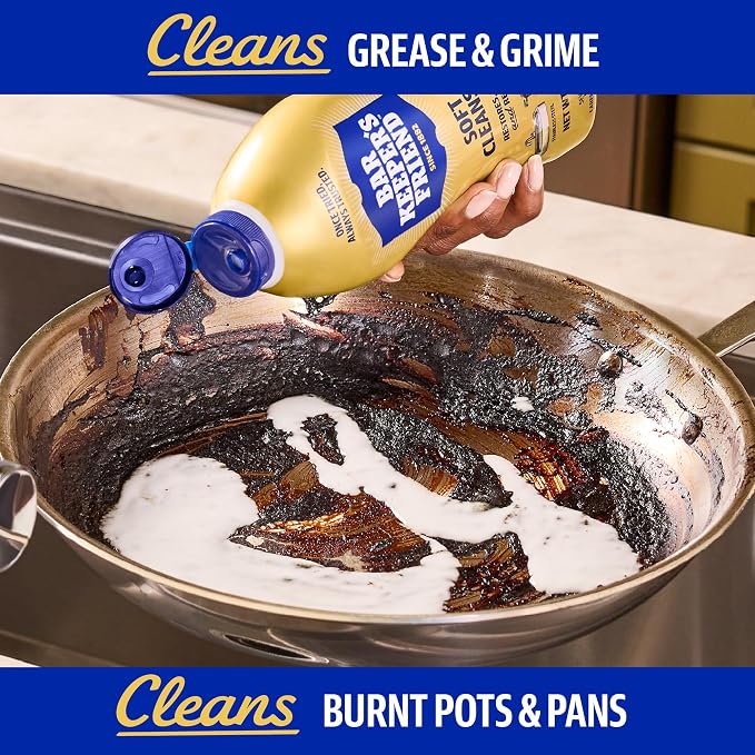 Bar Keepers Friend Soft Cleanser Liquid, 13 oz x 2, Multipurpose Surface Cleaner, Soap Scum & Grease from Stainless Steel & More