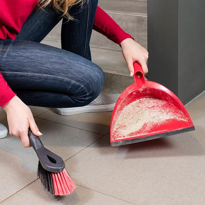 Vileda 157590 DuActiva Anti Dust Broom Plus Long Handle Dustpan