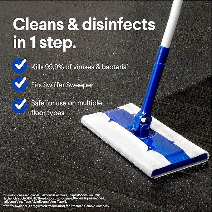 Clorox Scentiva Disinfecting Wet Mop Pad, Disposable Mop Heads, Coconut and Waterlily, 2 Packs, 24 Wet Refills Per Pack (Package May Vary)