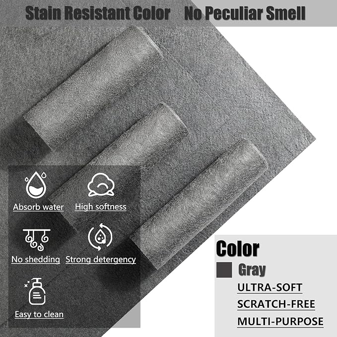 KTT Thickened Magic Cleaning Cloth, 12" x 16", 5 Pack | Reusable Microfiber Cleaning Cloth, Lint Free, For Home, Window, Mirror Glass and Cars