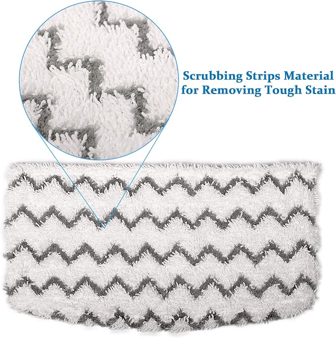 F Flammi 12 Pack Microfiber Mop Replacement Pads for Shark Steam Mop S1000/S1000A/C/WM/S1001C & S2001 with Professional Scrubbing Strips – Washable Reusable for Hardwood/Tile/Laminate
