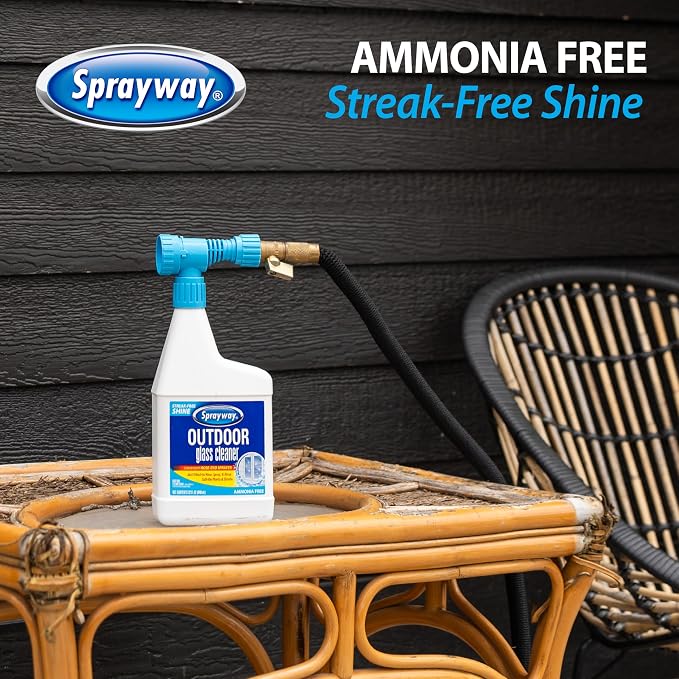 Sprayway Outdoor Glass Cleaner, 32oz | Streak-Free Shine, Foaming Action | Ideal for Windows, Patio Doors, and Outdoor Glass Surfaces