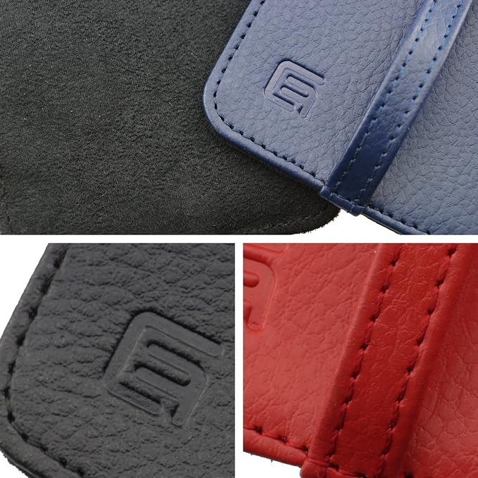 Eco-Fused Microfiber Cleaning Cloth Pad - 6 Pack of 3 x 3 inches Pads - Ideal for Cleaning Smart Phones, Tablets, Laptops, Computers, TV Screens (Blue, Black, Red - 6 Pack)
