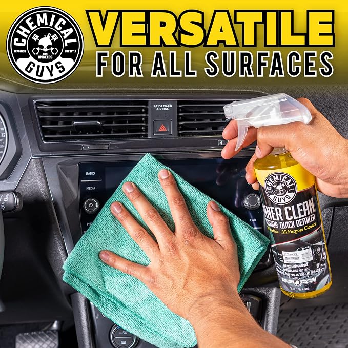 Chemical Guys SPI_663 InnerClean Interior Quick Detailer and Protectant, 1 Gal | Spray-and-wipe detailer cleans and refreshes dashboards, door panels, seats and trim, leaving a non-greasy finish