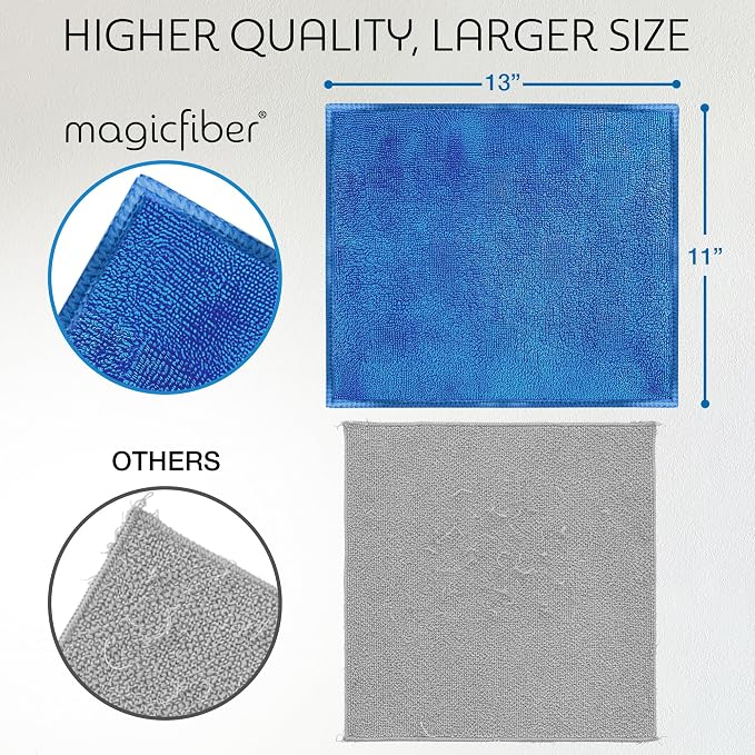 MagicFiber Microfiber Cleaning Cloth - Higher Quality, Larger Size - Micro Fiber Cloth for Cleaning Rags, Dust Cloths, Kitchen Dish Towels (12 Pack, 13”x11”)