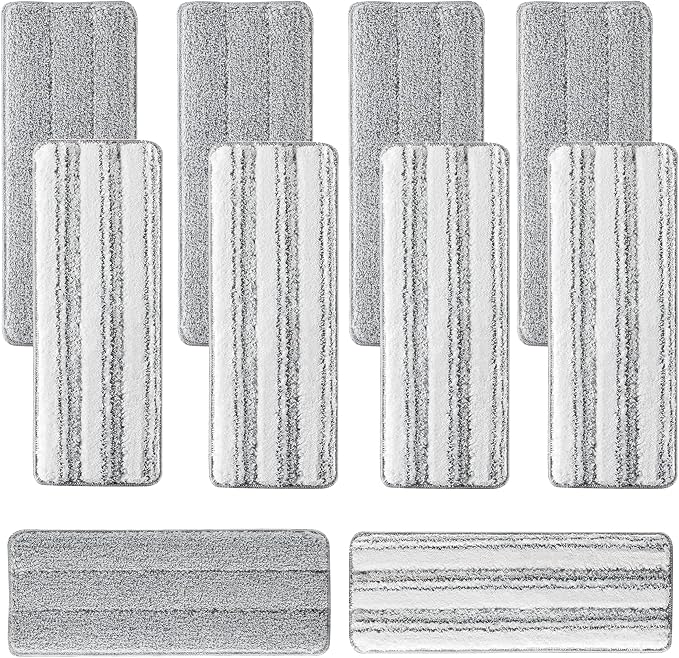 Blueark Replacement Mop Pads, Compatible with Swiffer PowerMop Multi-Surface Mop, Size:15''*4.53'', Grey, Pack of 10