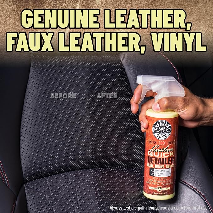 Chemical Guys, Leather Quick Detailer, Cleaner & Conditioner Spray, 32 oz | Quick spray cleans and conditions seats, furniture and apparel, safe on natural, synthetic and faux leather