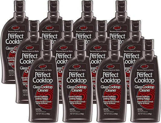 HOPE'S Perfect Cooktop Glass and Ceramic Cooktop and Stove Top Cleaner, Fast Acting and Removes Burnt on Stains from Glass Ceramic Smooth Top Ranges with its No Rinse Formula, 10.6 Oz, Pack of 12