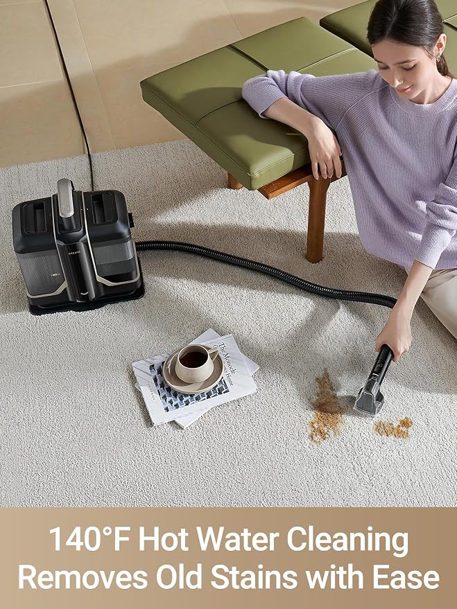 DREAME N10 Carpet Cleaner Machine, Portable Upholstery Spot Cleaner with Hot Water Cleaning, 12Kpa Powerful Suction with Versatile Tools for Pets, Carpet, Area Rugs, Coach and Car, Self-Cleaning