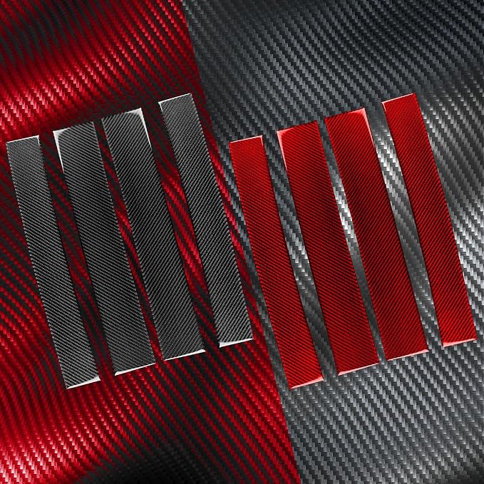 Fit for Cadillac Escalade ESV 2007-2014 / EXT Hybrid 2009-2013 | Real Soft Carbon Fiber | B-Pillar Cover Door Window | Stickers | Self-adhesive
